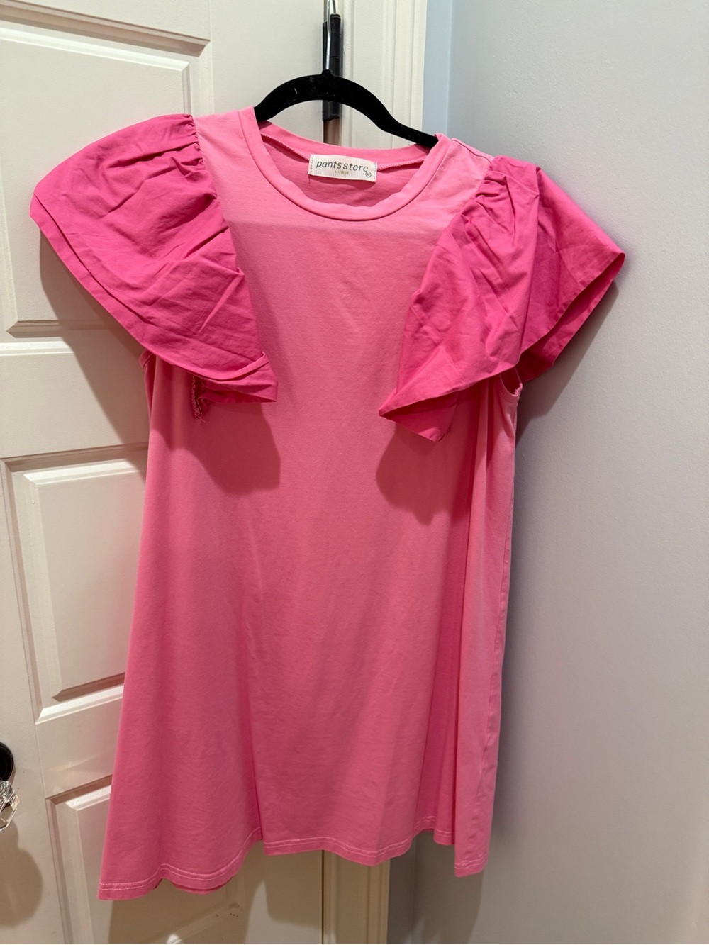 Pants Store Pink Ruffle Sleeve Dress
